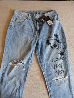 NWT Rare Deadstock KOAJ Disney Minnie Mouse High Rise Boyfriend Jeans 10